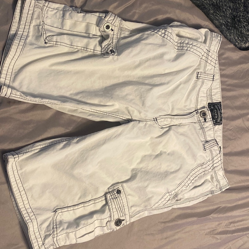 Salvage White Cargo shorts.